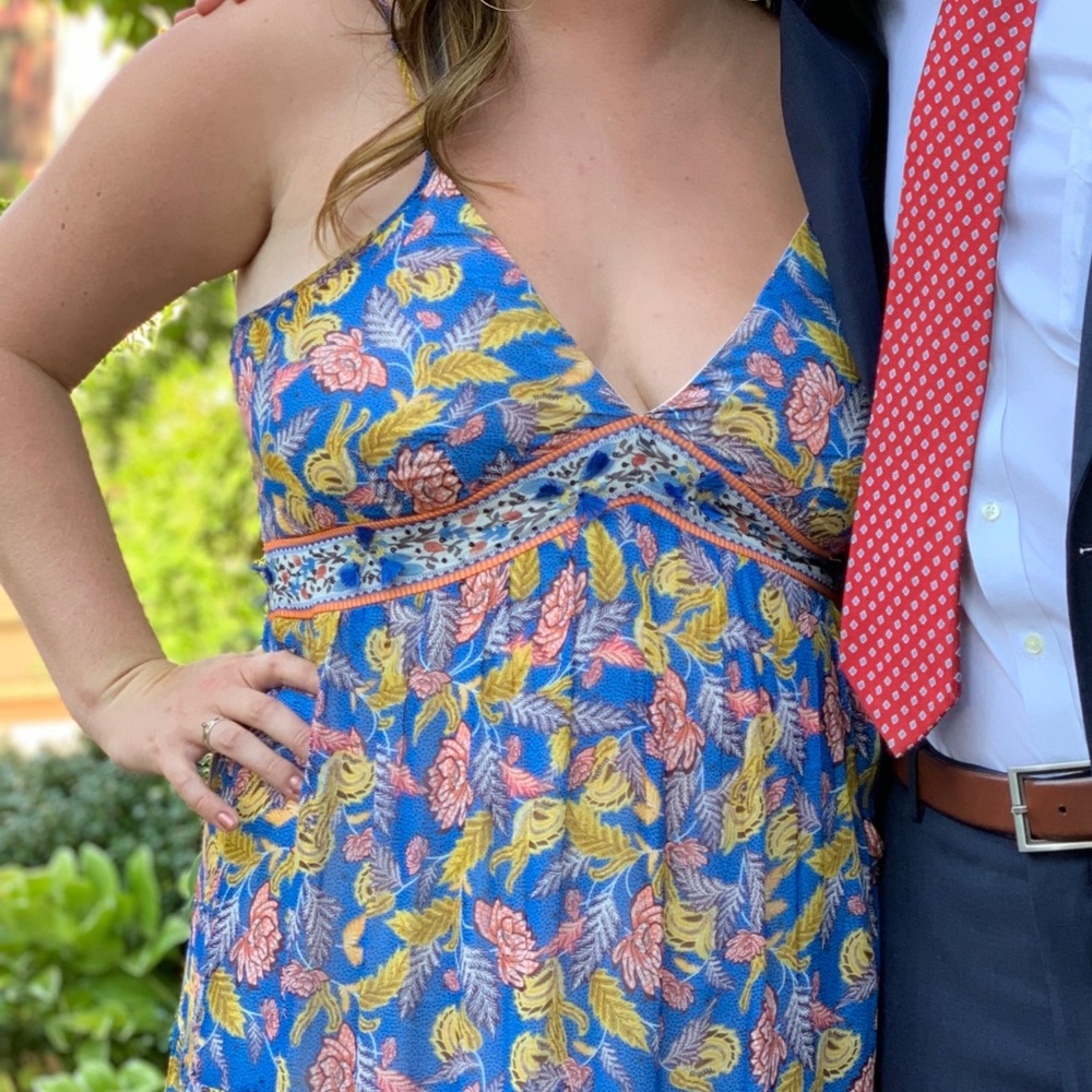 Anthropologie/ Verb by Pallavi Singhee Powder Blue Patterned Dress